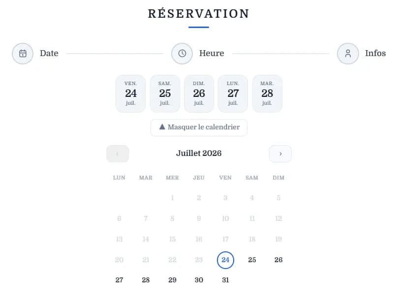 Widget de réservation Resaly